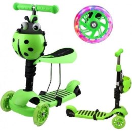 Hulajnoga 3-kołowa 3w1 biedronka zielona