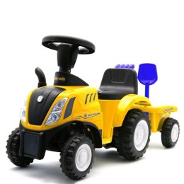 Jeździdełko traktor z przyczepą New Holland żółty