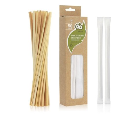 Słomki z pszenicy w papierku 5x200mm 50szt