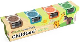 Ciastolina naturalna w eko-kubkach zestaw 4 kolory