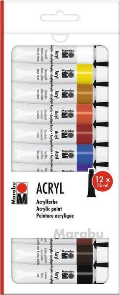 Farby akrylowe 12ml 12 kolorów