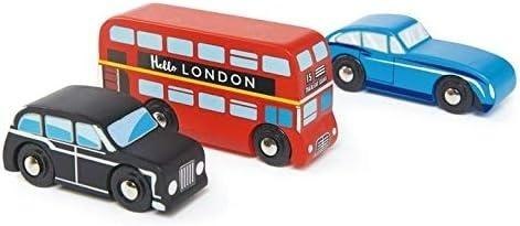 Zestaw samochodów drewnianych Londyn 3szt