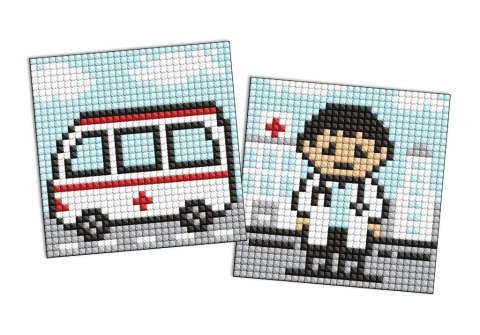 Diamentowa mozaika Kids naklejka - Zawód Lekarz