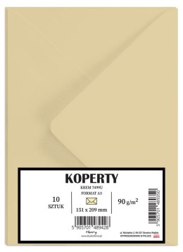 Koperty A5 kremowe 10szt