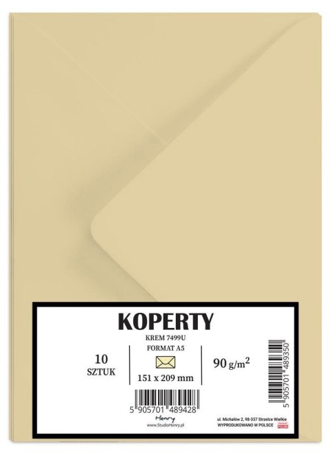 Koperty A5 kremowe 10szt