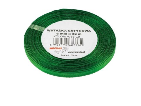 Wstążka satynowa zielona 6mmx32m