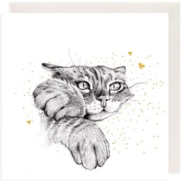 Karnet złocony kwadrat CL3806_BL Kot