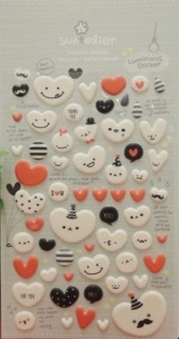 Naklejki ozdobne wypukłe Serca