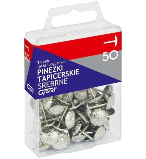 Pinezki tapicerskie srebrne 50szt GRAND