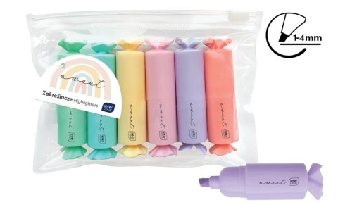 Zakreślacz Sweet 6 kolorów pastel