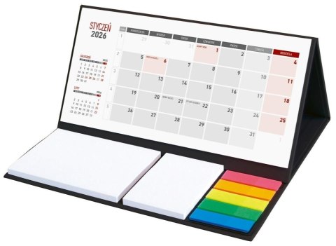 Kalendarz 2026 Biurkowy z notesem czarny