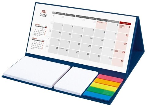 Kalendarz 2026 Biurkowy z notesem granatowy