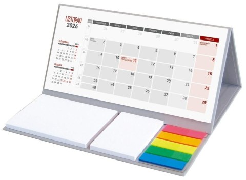 Kalendarz 2026 Biurkowy z notesem szary