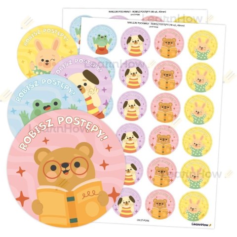 Naklejki pochwały 40mm 48szt