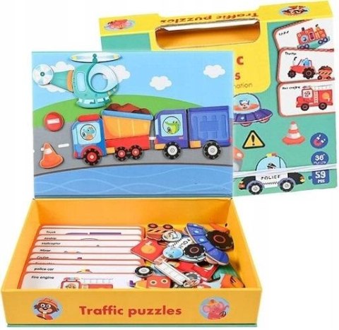 Układanka magnetyczna Pojazdy