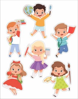 Dekoracje okienne dwustronne - Dzieci 01 6szt