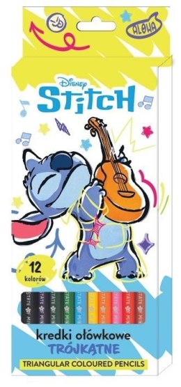 Kredki ołówkowe trójkątne 12 kolorów Stitch