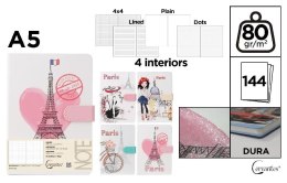Notatnik A5/144K magnes Paris MIX