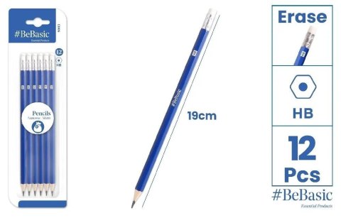 Ołówek z gumką 12szt