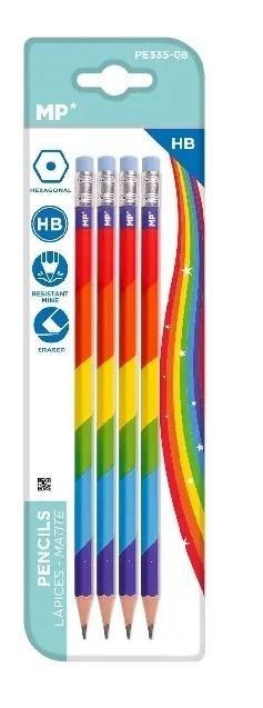 Ołówek z gumką HB Tęcza 4szt