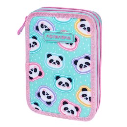 Piórnik podwójny bez wyp Astrabag Minty Pandas AC2