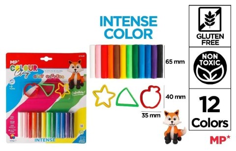 Plastelina 12 kolorów + foremki