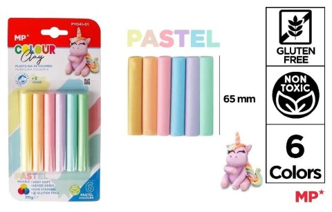 Plastelina 6 kolorów pastel