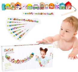 Drewniana zabawka do sznurowania