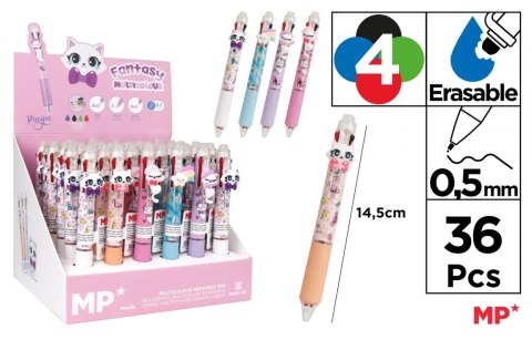 Długopis ścieralny 4-kolorowy Gwiazda (36szt)