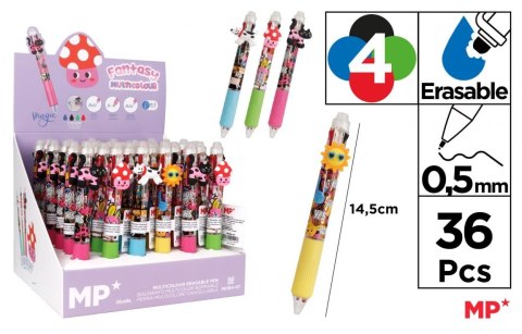 Długopis ścieralny 4-kolorowy Muchomor... (36szt)