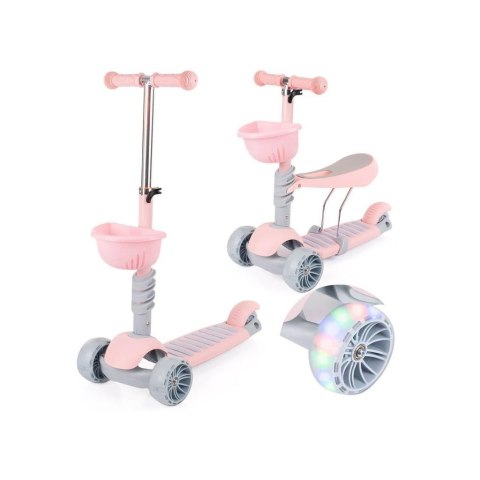 Hulajnoga z siodełkiem 2w1 trójkołowa led