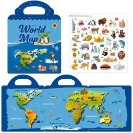 Książeczka z naklejkami mapa świata