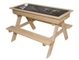 Zestaw drewniany ogrodowy stolik + 2 ławeczki