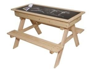 Zestaw drewniany ogrodowy stolik + 2 ławeczki