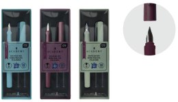 Zestaw pióro wieczne + 2 naboje w etui Academy mix