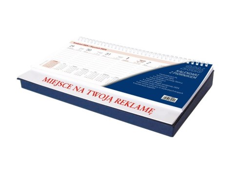 Kalendarz 2026 biurkowy z piórnikiem granat