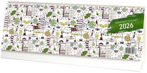 Terminarz 2026 biurkowy stojący koty