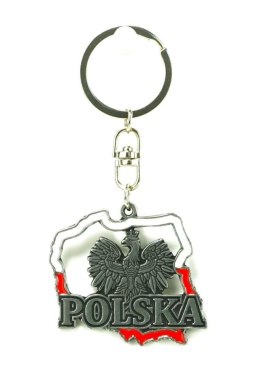 Brelok metalowy kontur Polski wersja 2 6cm