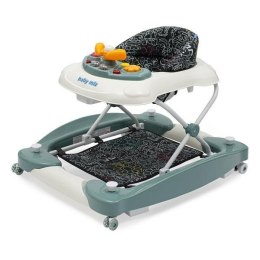 Chodzik z huśtawką i silikonowymi kółkami zielony