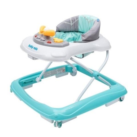 Chodzik z kierownicą i silikon kółkami miętowy