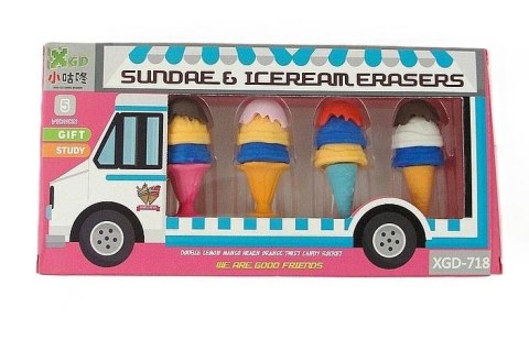 Gumki do ścierania Lody 5szt MIX