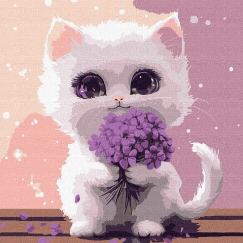 Malowania po numerach - Słoneczne mruczenie 30x30