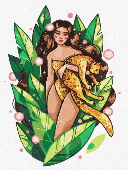 Malowanie po numerach - Drapieżna piękność 30x40cm