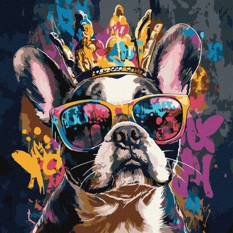 Malowanie po numerach - Jasny buldog 40x40cm