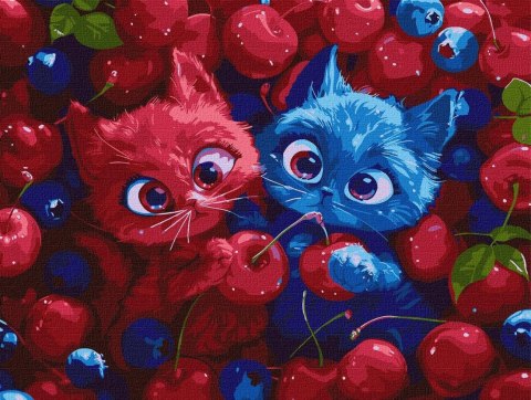Malowanie po numerach - Puszyste jagody 30x40cm