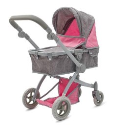 Wózek dla lalek 2w1 Sophie pink-grey
