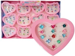 Zestaw 12 pierścionków z dżetem MIX