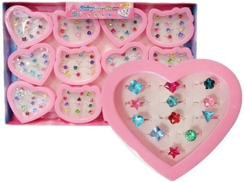 Zestaw 12 pierścionków z dżetem MIX