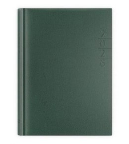 Kalendarz 2026 A5 dzienny Lux złocony zielony