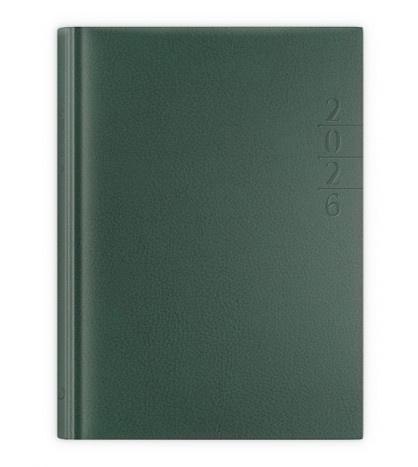 Kalendarz 2026 A5 dzienny Lux złocony zielony